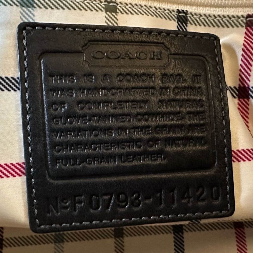 COACH Legacy BLEEKER Tattersall Black Leather Flap Satchel - Picture 16 of 16